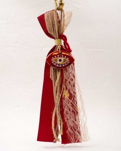 Christmas Lucky Charm with Ceramic Evil Eye