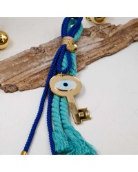 Handmade hanging lucky charm 2025 with key made of plexiglass and evil eye Handmade hanging lucky charm 2025 with key made of plexiglass and evil eye