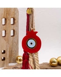 Handmade hanging lucky charm 2025 with pomegranate made of plexiglass and cords Handmade hanging lucky charm 2025 with pomegranate made of plexiglass and cords