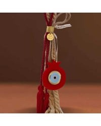 Handmade hanging lucky charm 2025 with pomegranate made of plexiglass and cords Handmade hanging lucky charm 2025 with pomegranate made of plexiglass and cords