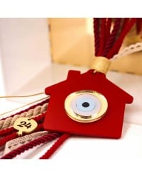Handmade hanging lucky charm 2024 with home made of plexiglass and cords Handmade hanging lucky charm 2024 with home made of plexiglass and cords