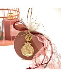 Handmade lucky charm 2025 with wooden part and Pomegranate made of plexiglass Handmade lucky charm 2025 with wooden part and Pomegranate made of plexiglass