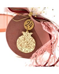 Handmade lucky charm 2025 with wooden part and Pomegranate made of plexiglass Handmade lucky charm 2025 with wooden part and Pomegranate made of plexiglass