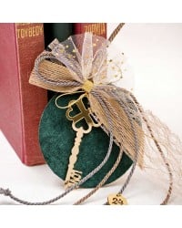Handmade lucky charm with wooden part and Key made of plexiglass Handmade lucky charm 2026 with wooden part and Key made of plexiglass