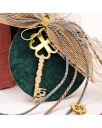 Handmade lucky charm with wooden part and Key made of plexiglass Handmade lucky charm 2026 with wooden part and Key made of plexiglass