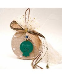 Handmade lucky charm 2025 with wooden part and Pomegranate made of plexiglass Handmade lucky charm 2025 with wooden part and Pomegranate made of plexiglass