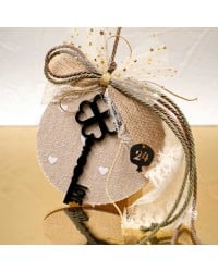 Handmade lucky charm with wooden part and Key made of plexiglass Handmade lucky charm 2026 with wooden part and Key made of plexiglass