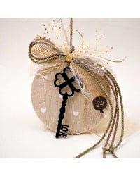 Handmade lucky charm with wooden part and Key made of plexiglass Handmade lucky charm 2026 with wooden part and Key made of plexiglass