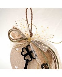 Handmade lucky charm with wooden part and Key made of plexiglass Handmade lucky charm 2026 with wooden part and Key made of plexiglass