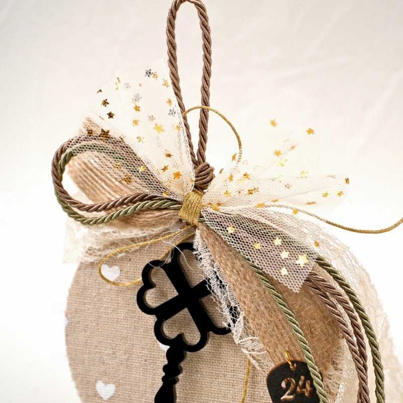 Handmade lucky charm with wooden part and Key made of plexiglass Handmade lucky charm 2026 with wooden part and Key made of plexiglass