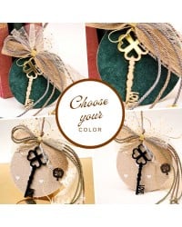 Handmade lucky charm with wooden part and Key made of plexiglass Handmade lucky charm 2026 with wooden part and Key made of plexiglass