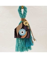 Lucky Charm 2025 with wooden home Handmade lucky charm 2025 with wooden home and plexiglass evil eye