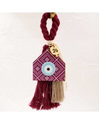 Lucky Charm 2025 with wooden home Handmade lucky charm 2025 with wooden home and plexiglass evil eye
