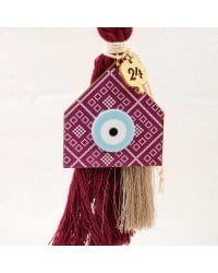 Lucky Charm 2025 with wooden home Handmade lucky charm 2025 with wooden home and plexiglass evil eye