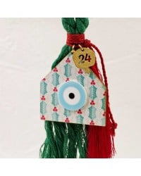Lucky Charm 2025 with wooden home Handmade lucky charm 2025 with wooden home and plexiglass evil eye