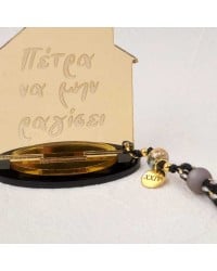 Handmade lucky charm 2024 plexiglass home with engraved message, gold-plated parts and tassel Handmade lucky charm 2024 plexiglass home with engraved message, gold-plated parts and tassel