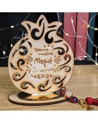 Handmade lucky charm 2025 wooden pomegranate with wish Handmade lucky charm 2025 wooden pomegranate with wish