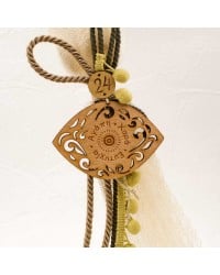 Handmade hanging lucky charm 2025 with Evil Eye made of wood with print pattern Handmade hanging lucky charm 2025 with Evil Eye made of wood with print pattern