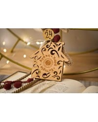 Handmade hanging lucky charm 2025 with home made of wood with print pattern Handmade hanging lucky charm 2025 with home made of wood with print pattern