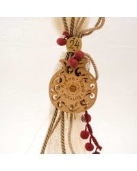Handmade hanging lucky charm 2026 with pomegranate made of wood with print pattern Handmade hanging lucky charm 2026 with pomegranate made of wood with print pattern