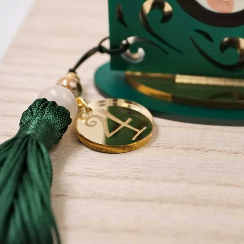 Χειροποίητο επιτραπέζιο γούρι σπίτι από πλέξιγκλας με μάτι, κεραμικές χάντρες και φούντα
