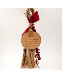 Lucky charm 2024 with wooden pomegranate and cords Lucky charm 2024 with wooden pomegranate and cords