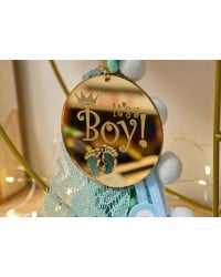 Handmade hanging lucky charm for newborn baby-boy with Plexiglass part Handmade hanging lucky charm for newborn baby-boy with Plexiglass part
