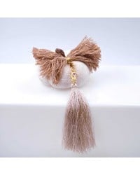 Pumpkin Lucky Charm 2025 Mini Handmade good luck charm pumpkin with gold-plated parts and tassels
