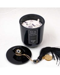 Lucky scented candle with plexiglass cover, evil eye and silk tassel Lucky scented candle with plexiglass cover, evil eye and silk tassel