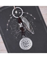 Χειροποίητο ανδρικό μπρελόκ γούρι με δερμάτινο κορδόνι και επάργυρα μεταλλικά στοιχεία Χειροποίητο ανδρικό μπρελόκ γούρι με δερμάτινο κορδόνι και επάργυρα μεταλλικά στοιχεία