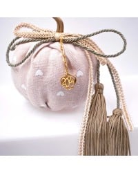 Handmade good luck charm pumpkin with gold-plated parts and tassels Handmade good luck charm pumpkin with gold-plated parts and tassels