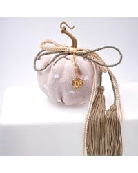 Handmade good luck charm pumpkin with gold-plated parts and tassels Handmade good luck charm pumpkin with gold-plated parts and tassels