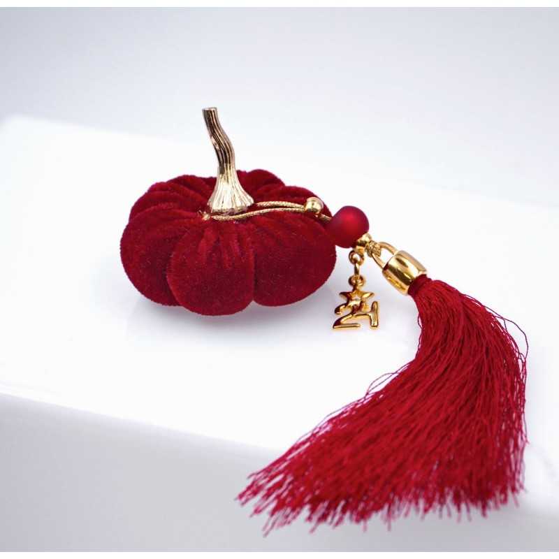 Handmade good luck charm pumpkin with gold-plated parts and tassel Handmade good luck charm pumpkin with gold-plated parts and tassel