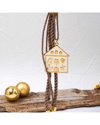Hanging lucky charm 2026 with enamelled house Handmade hanging lucky charm 2026 with enamelled house