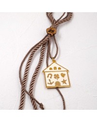 Hanging lucky charm 2026 with enamelled house Handmade hanging lucky charm 2026 with enamelled house