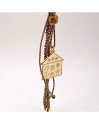 Hanging lucky charm 2026 with enamelled house Handmade hanging lucky charm 2026 with enamelled house