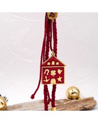 Hanging lucky charm 2026 with enamelled house Handmade hanging lucky charm 2026 with enamelled house