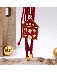 Hanging lucky charm 2026 with enamelled house Handmade hanging lucky charm 2026 with enamelled house