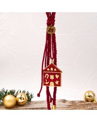 Hanging lucky charm 2026 with enamelled house Handmade hanging lucky charm 2026 with enamelled house