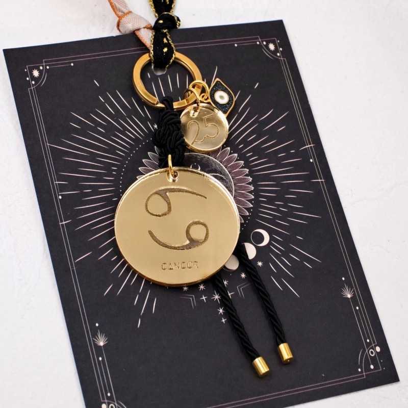 Cancer Sign lucky Keychain made of plexiglass Handmade Cancer Sign lucky key-chain made of plexiglass with gold-plated parts