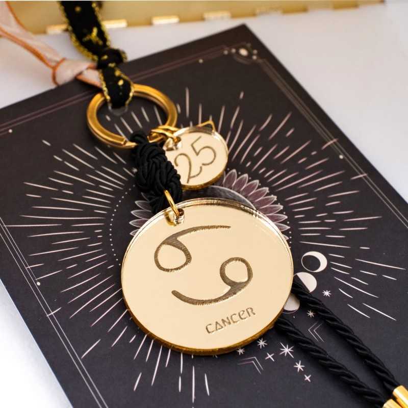 Cancer Sign lucky Keychain made of plexiglass Handmade Cancer Sign lucky key-chain made of plexiglass with gold-plated parts