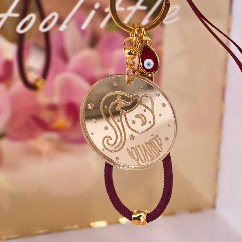 Μπρελόκ Ζώδιο Υδροχόος από Πλέξιγκλας Χειροποίητο μπρελόκ Ζώδιο Υδροχόος από πλέξιγκλας με επίχρυσα μεταλλικά στοιχεία