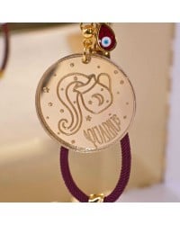 Aquarius Sign Keychain made of plexiglass Handmade Aquarius Sign key-chain made of plexiglass with gold-plated parts and enamel