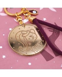 Aquarius Sign Keychain made of plexiglass Handmade Aquarius Sign key-chain made of plexiglass with gold-plated parts and enamel