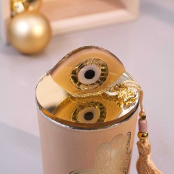 Αρωματικό κερί γούρι με καπάκι πλέξιγκλας, μάτι και μεταξωτή φούντα