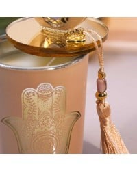 Lucky scented candle with plexiglass cover, evil eye and silk tassel Lucky scented candle with plexiglass cover, evil eye and silk tassel