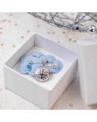 Lucky safety pin with talisman made of 925° silver for newborns Handmade lucky safety pin charm for newborn made of 925° silver