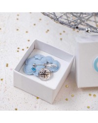 Lucky safety pin with talisman made of 925° silver for newborns Handmade lucky safety pin charm for newborn made of 925° silver