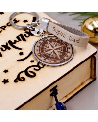 Wooden lucky box for Dad/Grandpa/Godfather/Teacher with keyring Handmade wooden lucky box for Dad/Grandpa/Godfather/Teacher with leather keyring