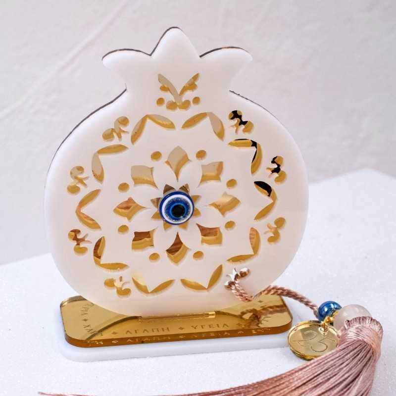 Lucky charm plexiglass pomegranate Handmade tabletop pomegranate lucky charm made of plexiglass